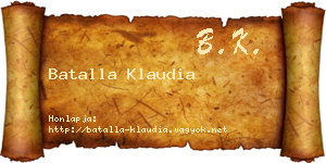 Batalla Klaudia névjegykártya